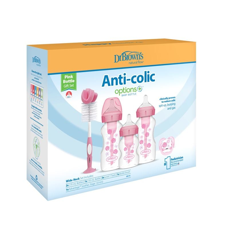 Baby Feeding Bottle Dr. Brown&rsquo;s Options+ Gift Set Pink