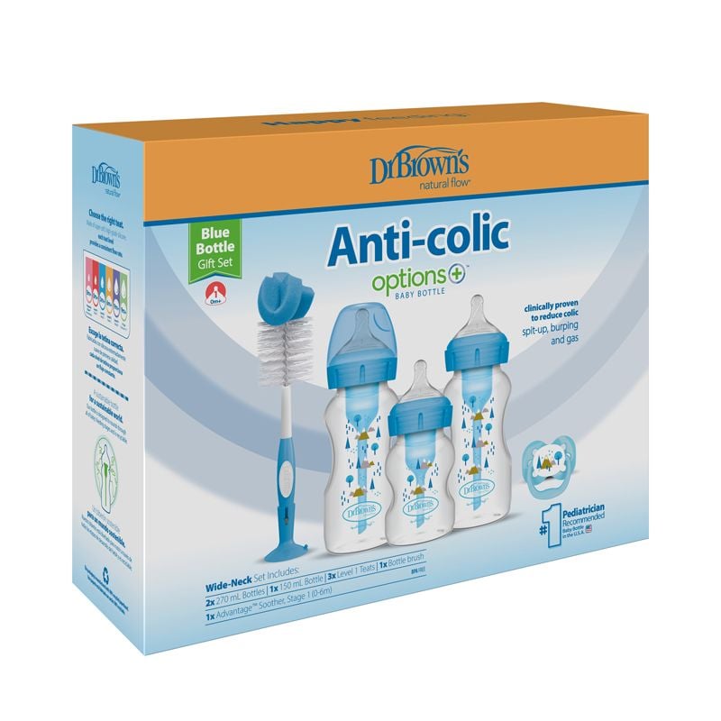 Baby Feeding Bottle Dr. Brown&rsquo;s Options+ Gift Set Blue