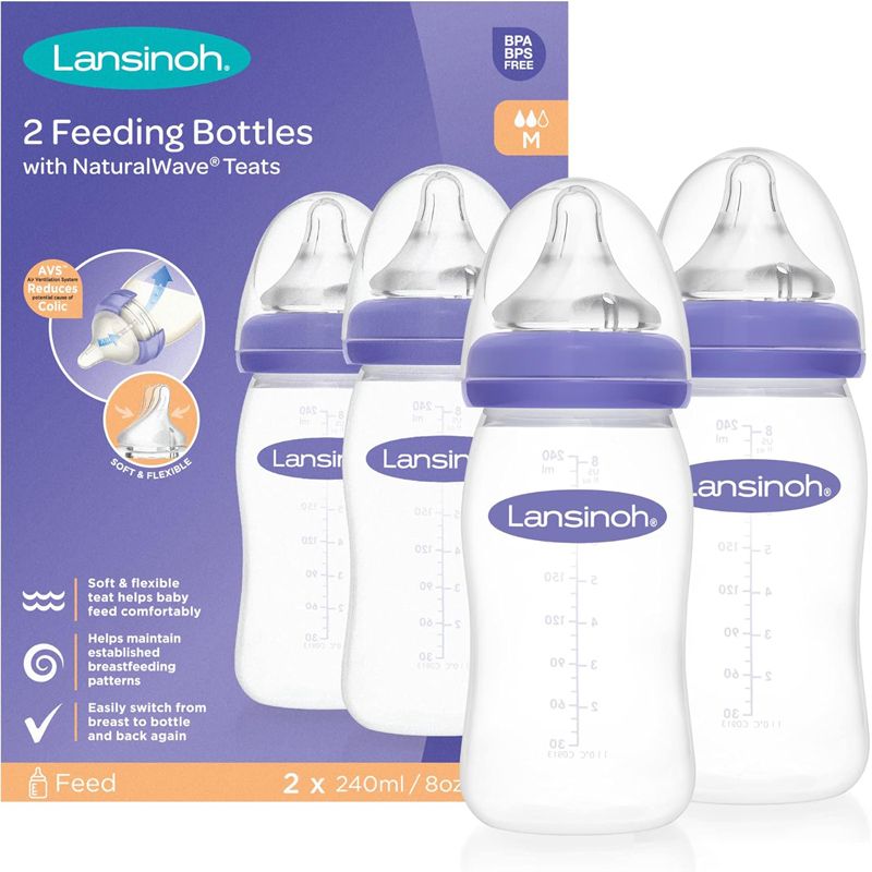 Baby Feeding Bottle Lansinoh 240ml for 3m+ 2Pk