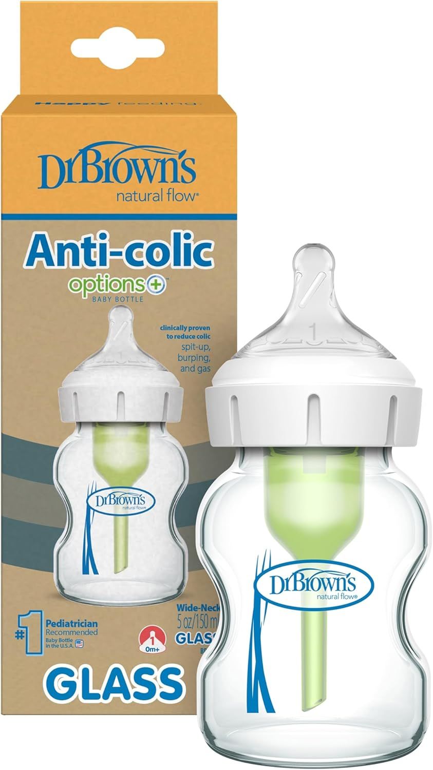 Anti‑Colic Glass Bottle Options+ 150ml for 0m+ 1Pk  - Dr. Brown’s