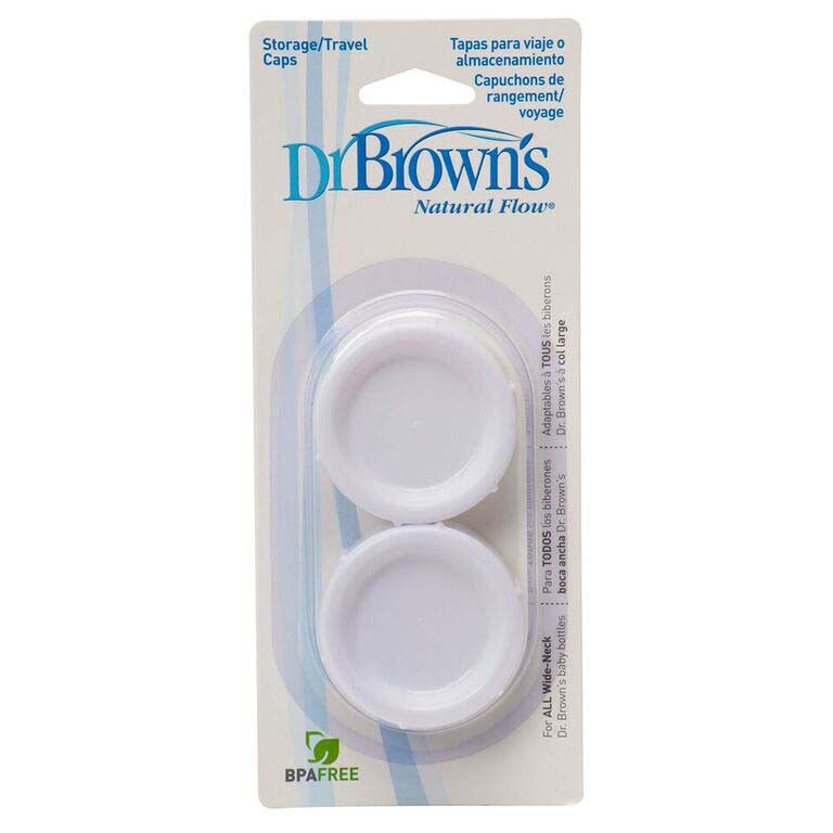 Baby Bottle Storage Travel Caps, Wide-Neck, Pk2 - Dr. Brown's