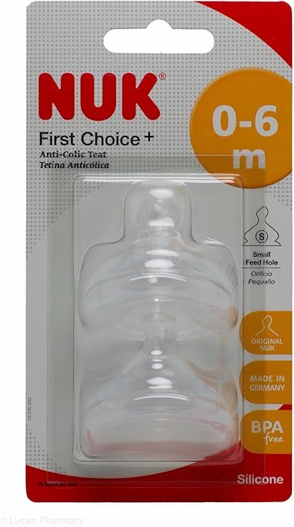 Silicone Teat Small First Choice+ 0-6m+ 2Pk - NUK