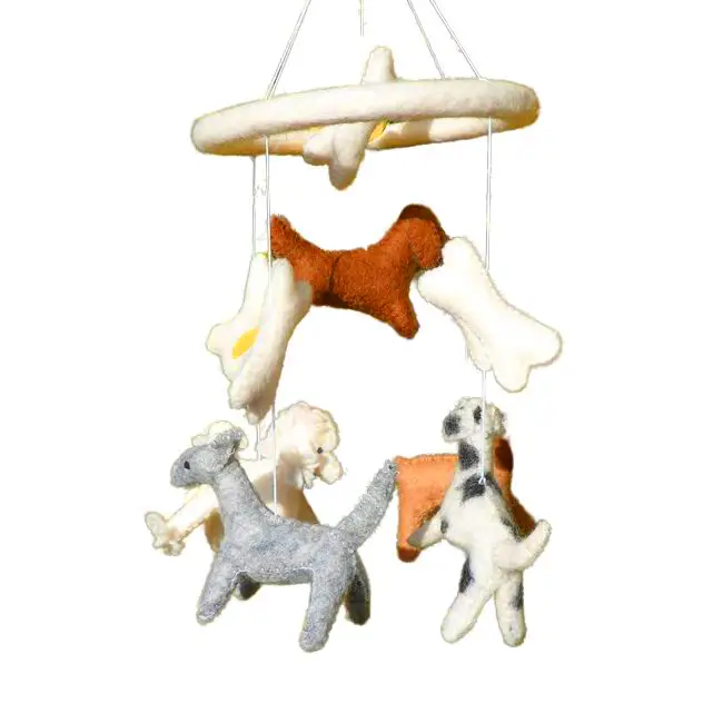 Handmade Wool Felt Dog Mobile