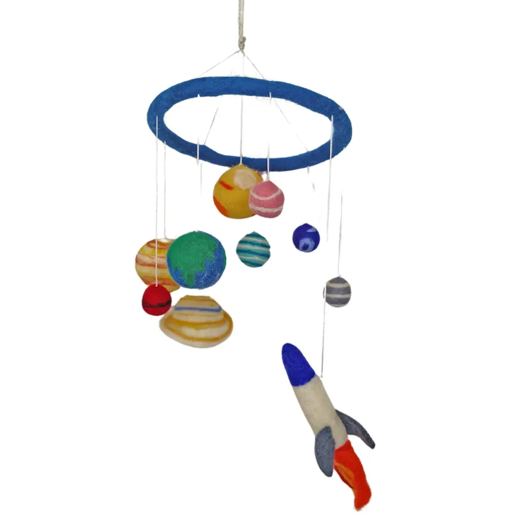 Handmade Wool Felt Solar System Mobile