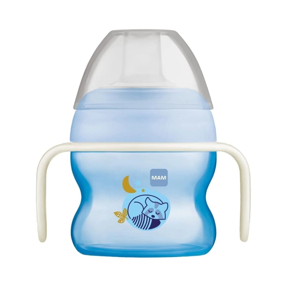 Starter Cup Glow&acirc;in&acirc;the&acirc;Dark Handles 4m+ 150&acirc;&macr;ml in Blue - MAM