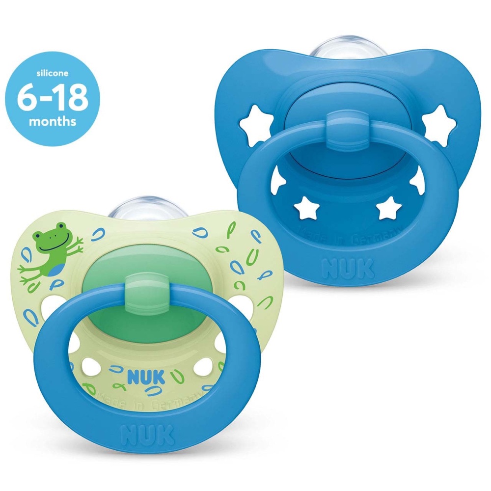 Soother Signature Blue Stars&Frog 6-18m (2Pk) - NUK