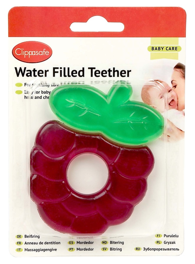 Teether Water Filled 3m+ Berry - Clippasafe