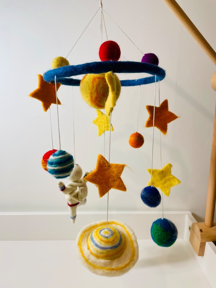 Handmade Wool Felt Solar System Mobile