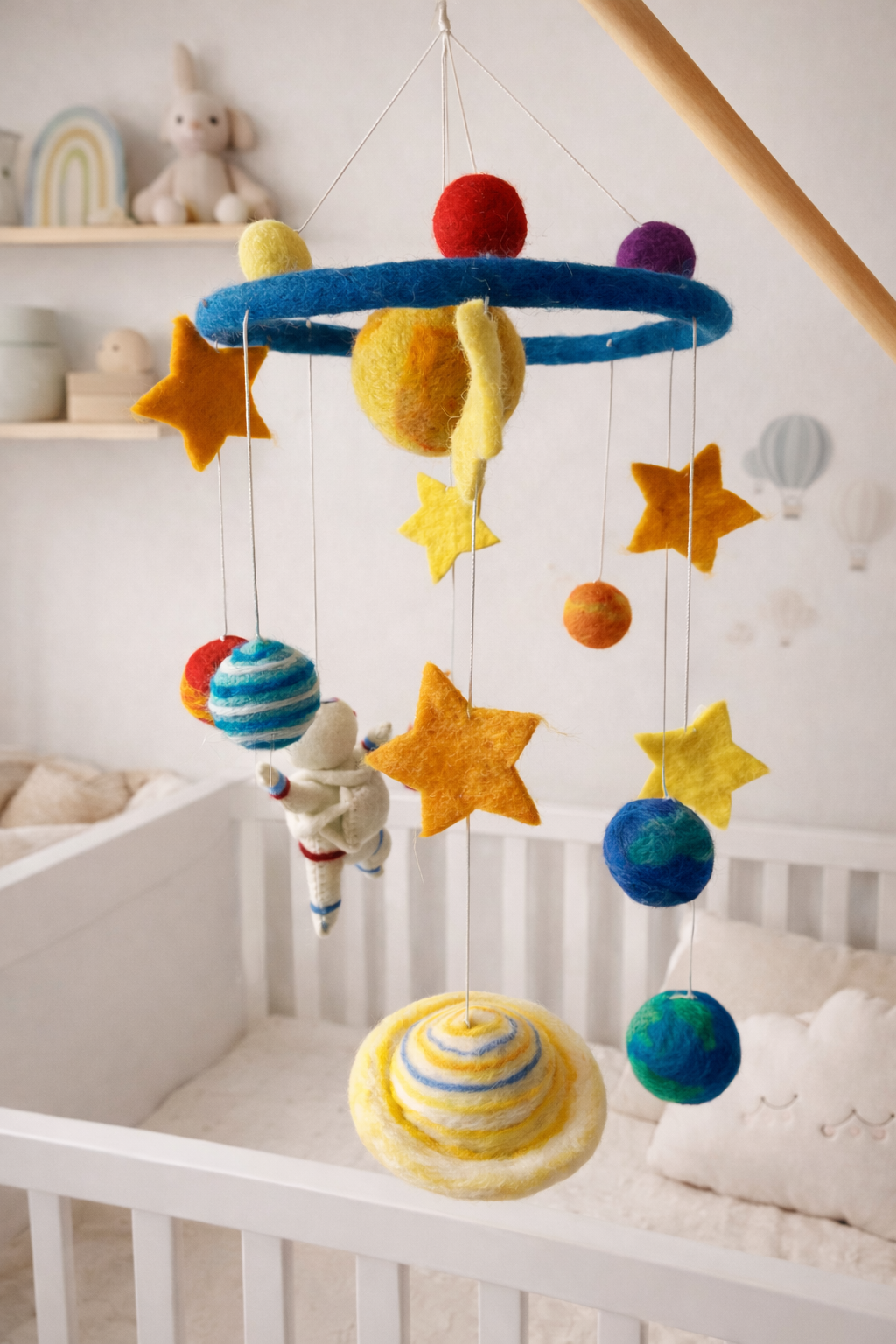 Handmade Wool Felt Solar System Mobile