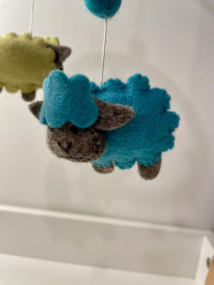 Handmade Wool Felt Sheep Mobile