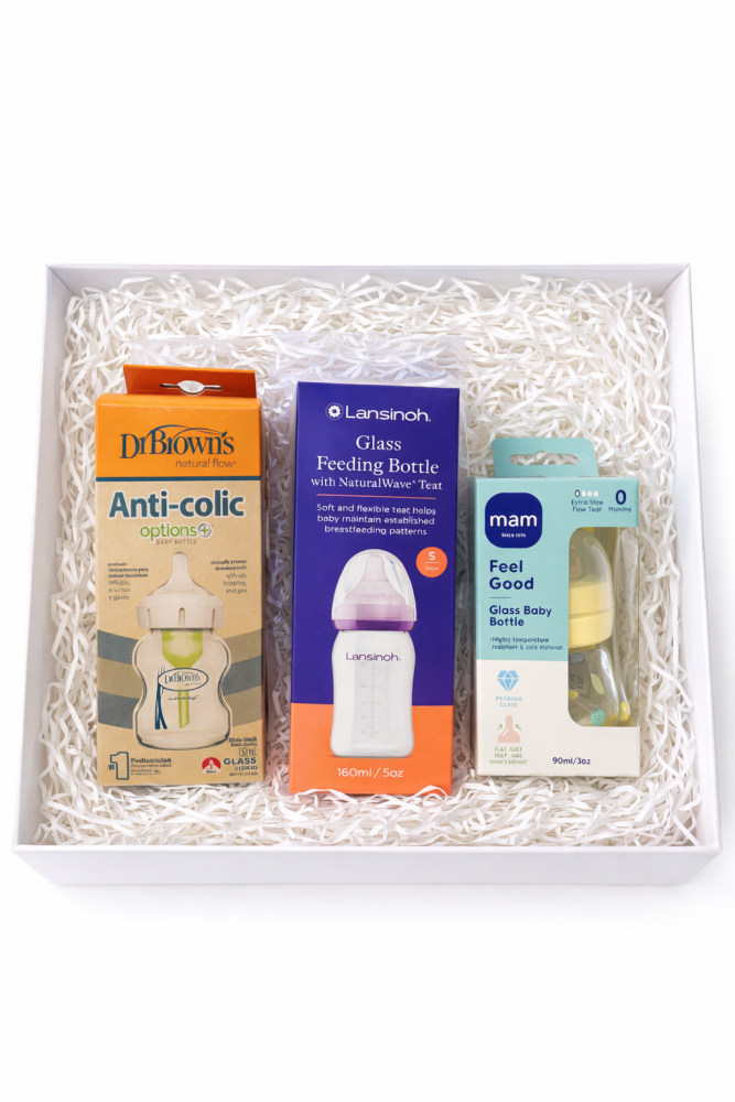 TryMe Box Glass Select (3) &ndash; Premium Glass Baby Bottle Set