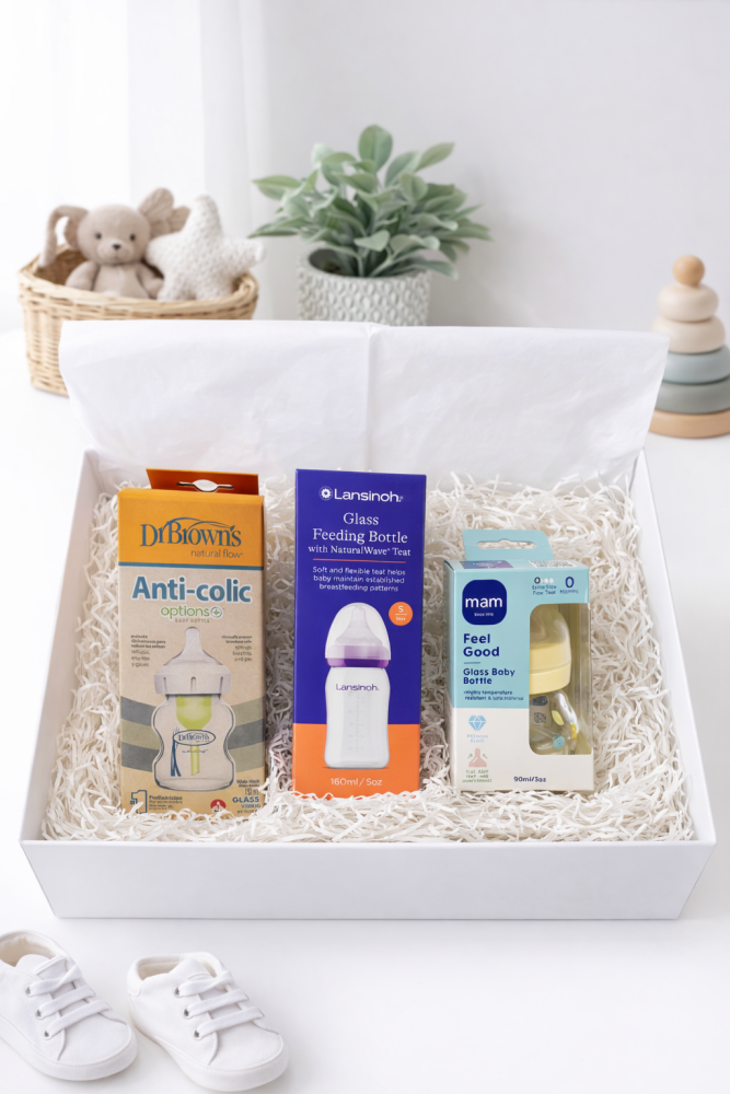 TryMe Box Glass Select (3) &ndash; Premium Glass Baby Bottle Set