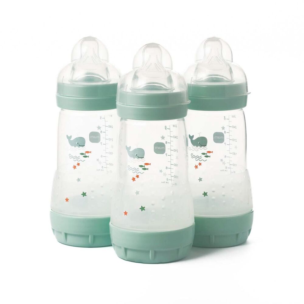 Baby Feeding Bottle MAM Easy Start 260ml for 0m+ 3Pk Boy