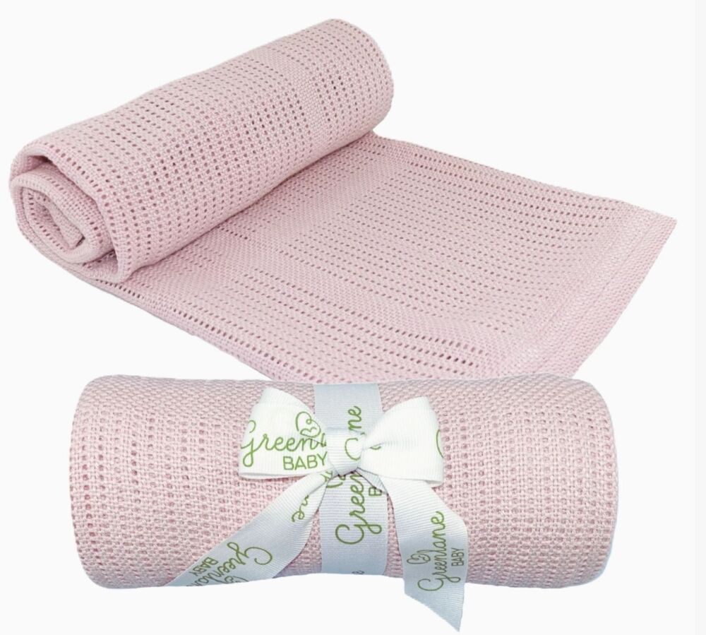 Baby Bamboo Cotton Cellular Blanket Rose