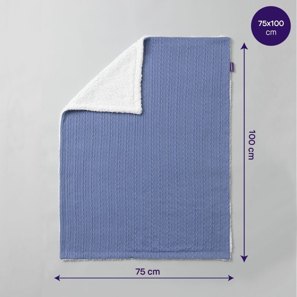 Baby Luxe Sherpa Blanket Blue - ClevaMama