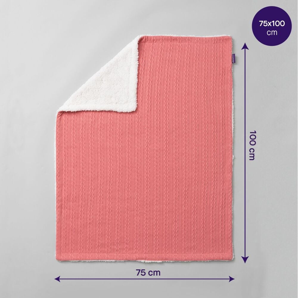 Baby Luxe Sherpa Blanket Coral - ClevaMama