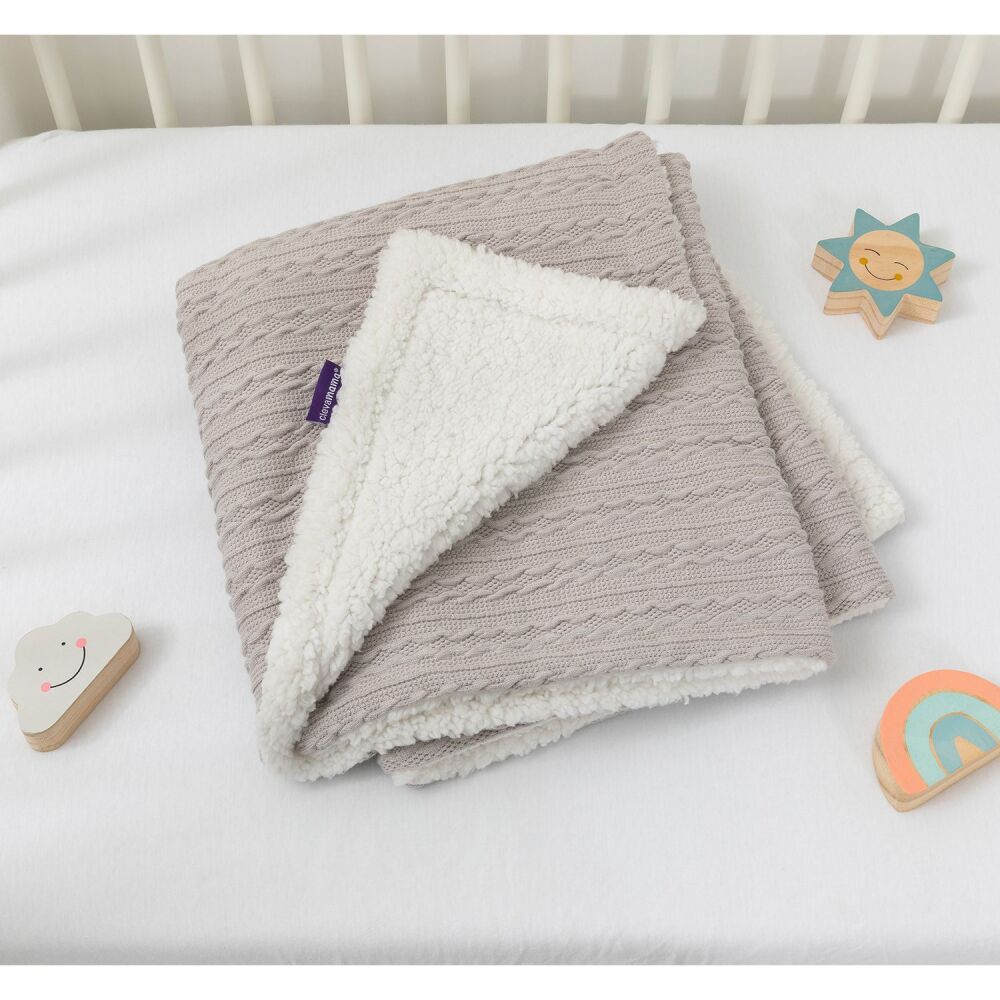 Baby Luxe Sherpa Blanket Grey - ClevaMama
