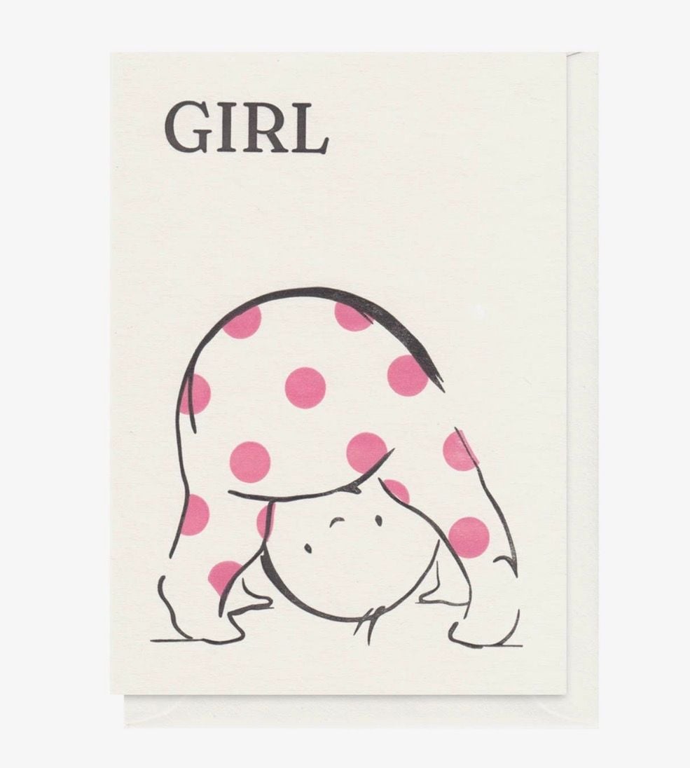 Baby Girl Handcrafted Greeting Card &ndash; Alex & Olive