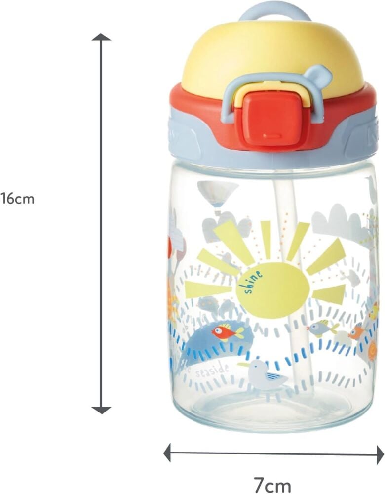 Super Straw Sunshine Water Bottle 12m+ (360ml / 12oz) - Nuby