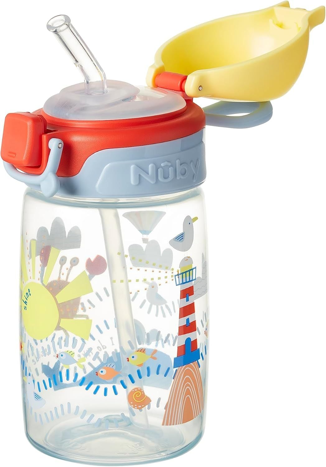 Super Straw Sunshine Water Bottle 12m+ (360ml / 12oz) - Nuby