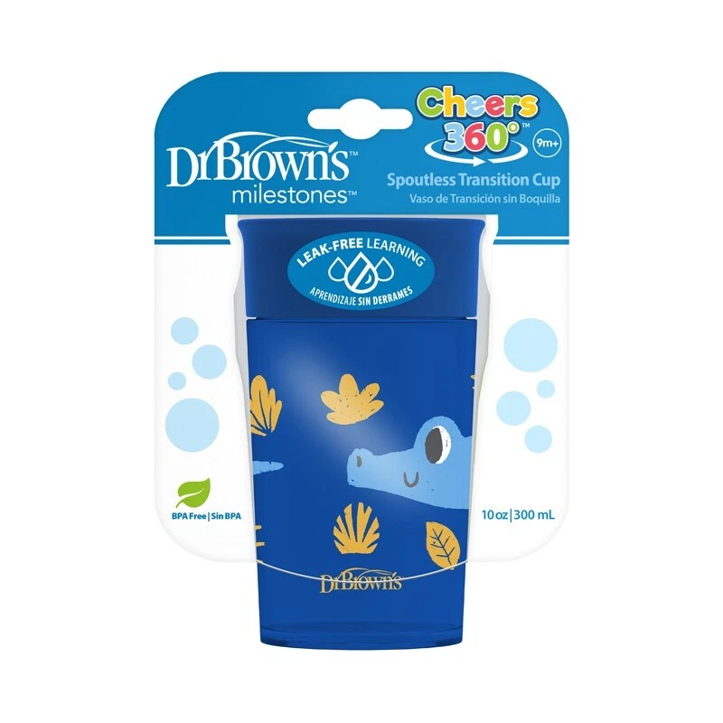 Cheers360 Blue Spoutless Transition Cup 9m+ 300ml &ndash; Dr. Brown&rsquo;s