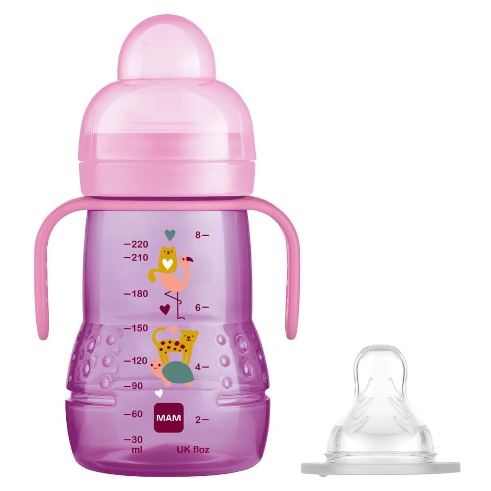Trainer Pink Bottle 2 in 1 4m+ 220&acirc;&macr;ml - MAM