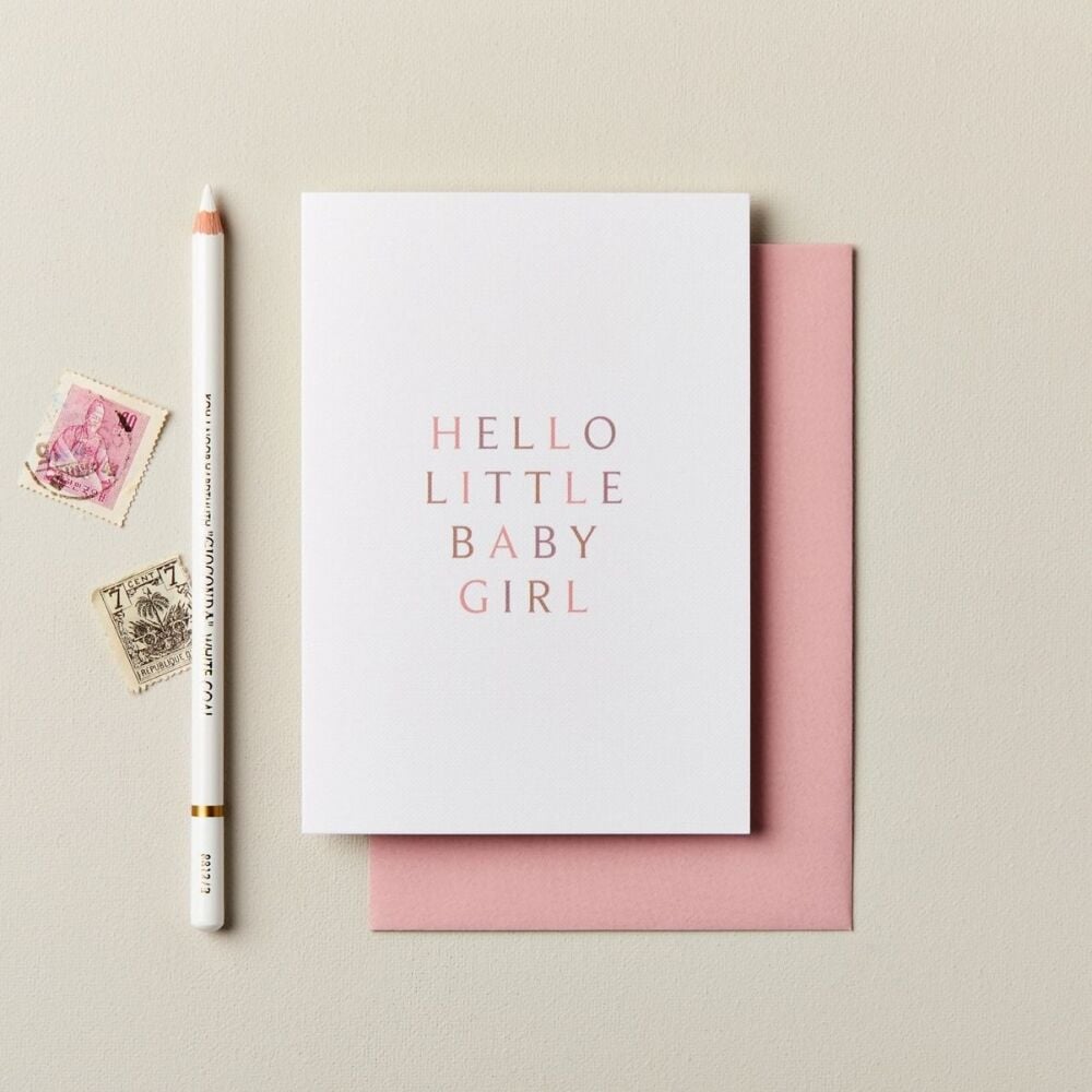 Hello Little Baby Girl Greeting Card - Ink & Bloom
