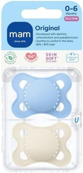 Soother Original (0-6m 2Pk) Blue/Cream - MAM