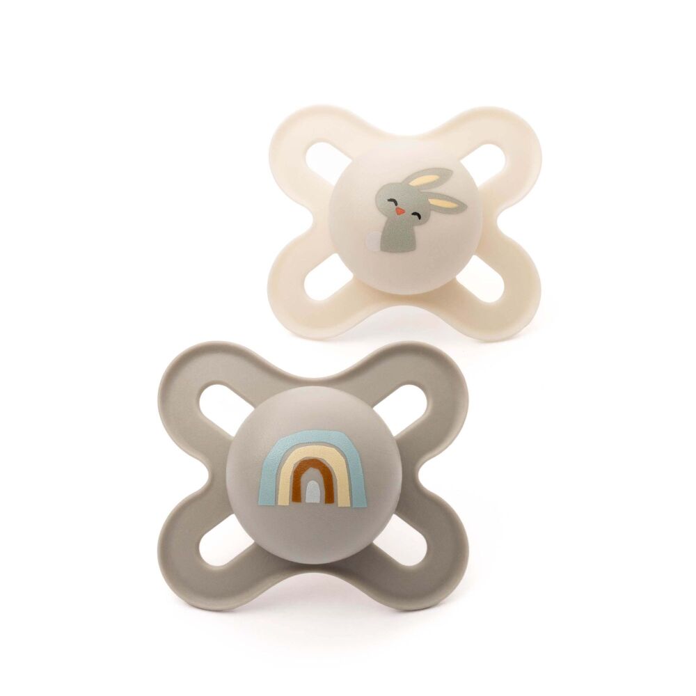 Soother Original Start (0-2m 2Pk) Cream Bunny/Grey Rainbow - MAM