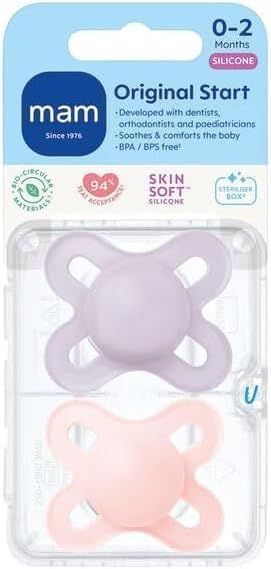 Soother Original Start (0-2m 2Pk) Pink/Lilac - MAM