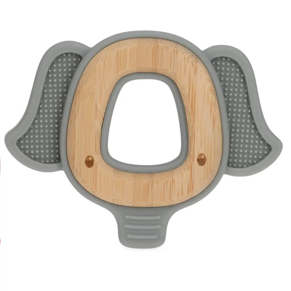 Teether Elephant Natural Wood/Silicone 3m+&acirc;&macr; - Nuby