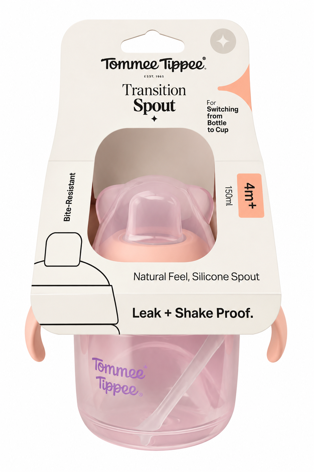 Soft Spout Transition Cup 150ml (4m+) Pink - Tommee Tippee