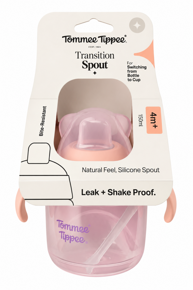 Soft Spout Transition Cup 150ml (4m+) Pink - Tommee Tippee