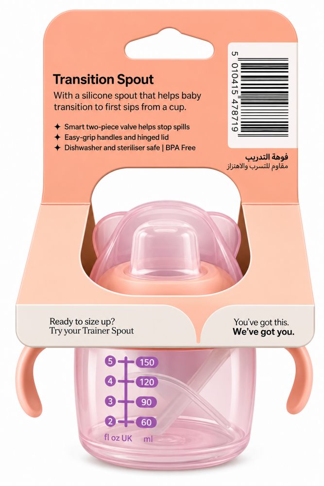 Soft Spout Transition Cup 150ml (4m+) Pink - Tommee Tippee