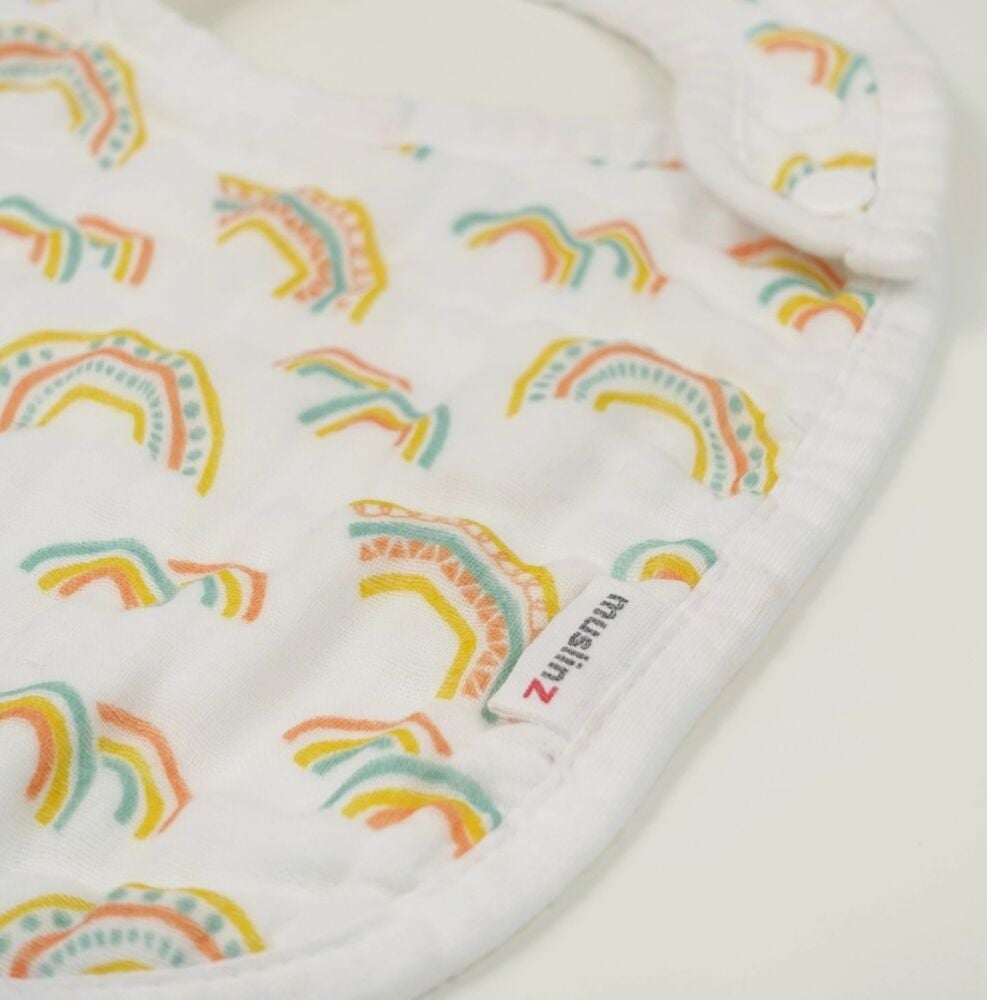 Cotton Muslin Feeding Bibs 3 Ply Rainbow - Nuby