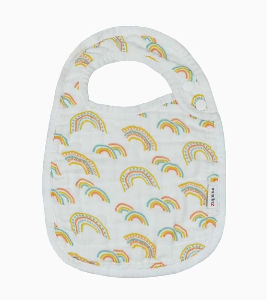 Cotton Muslin Feeding Bibs 3 Ply Rainbow - Nuby