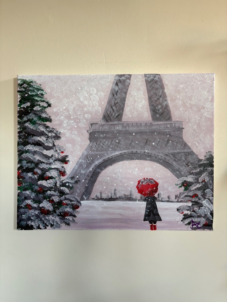 &lsquo;Paris in winter&rsquo; 16 x 20 inch canvas