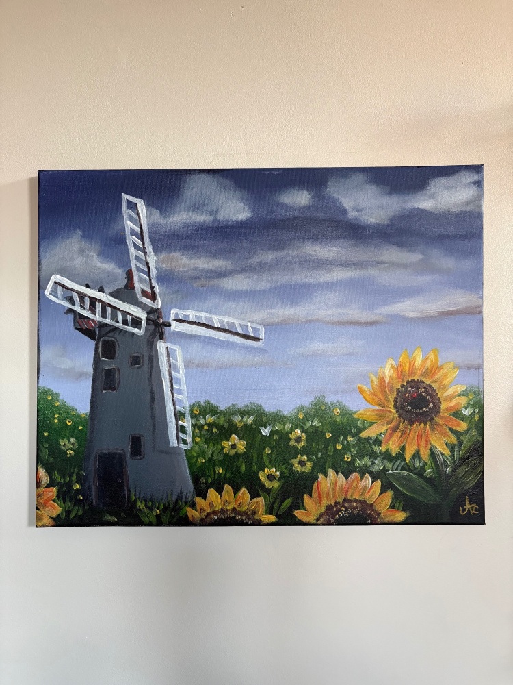 &lsquo;Sunflower fields&rsquo; 16 x 20 inch canvas