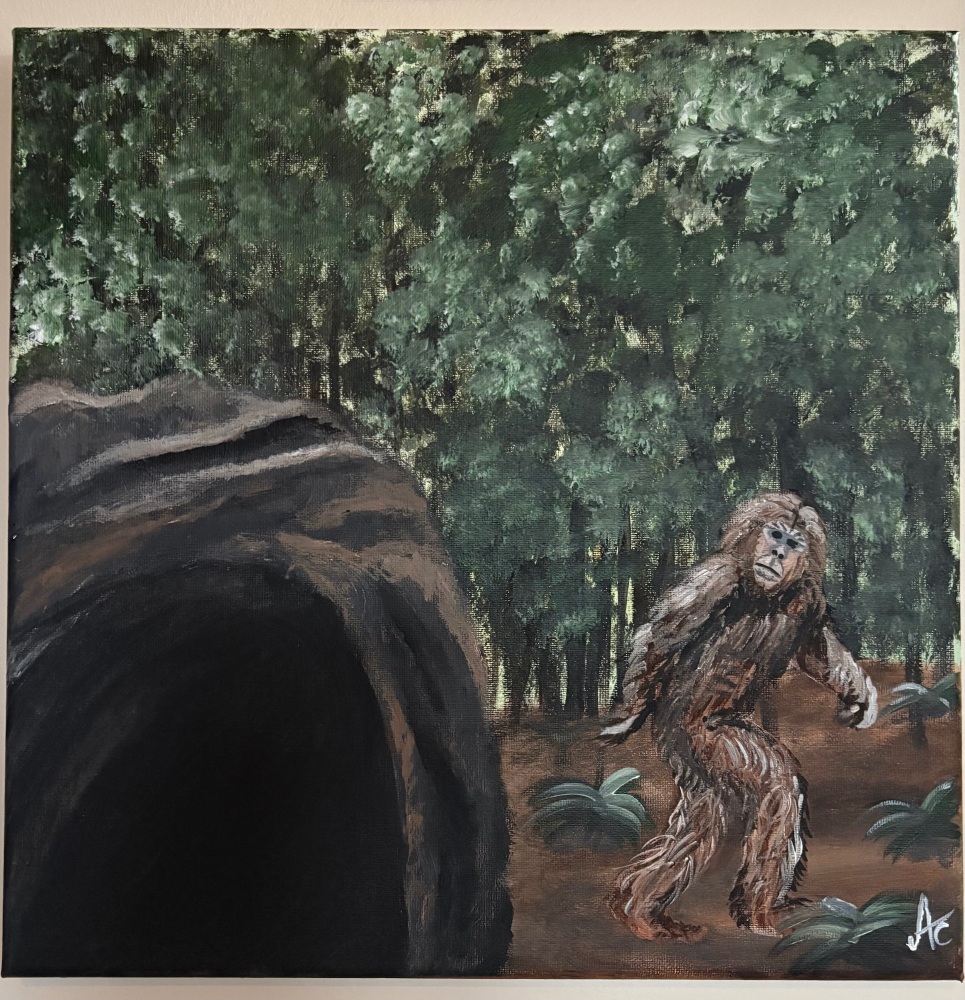 &lsquo;Bigfoot&rsquo; original by Amy Cadwallader, 16 x 16 inch canvas