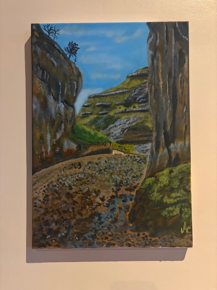 Gordale scar - acrylic painting 16 x 12 inch canvas