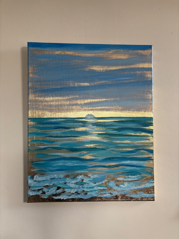 'Golden sunset' acrylic painting 16 x 20 inch