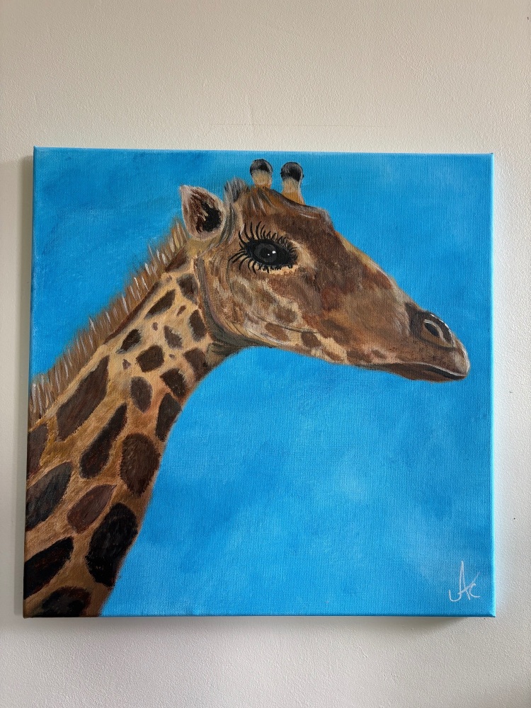 &lsquo;Giraffe&rsquo; acrylic painting 16 x 16 inch