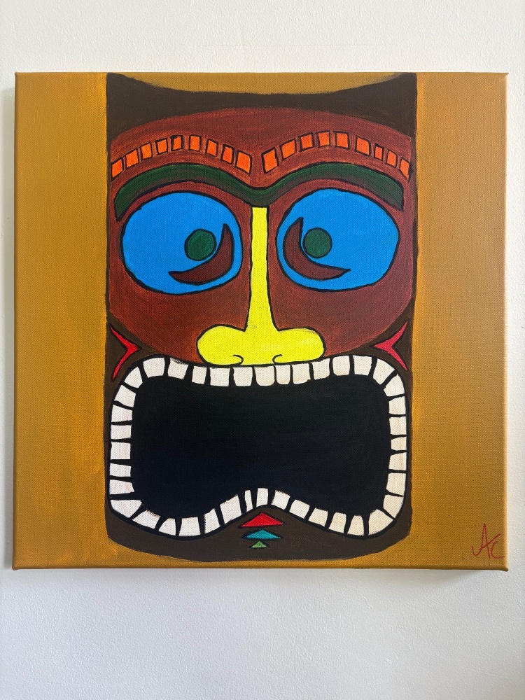 Lono - tiki god acrylic paining
