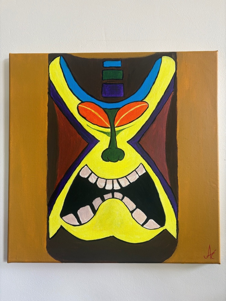 Kanaloa- tiki god acrylic painting
