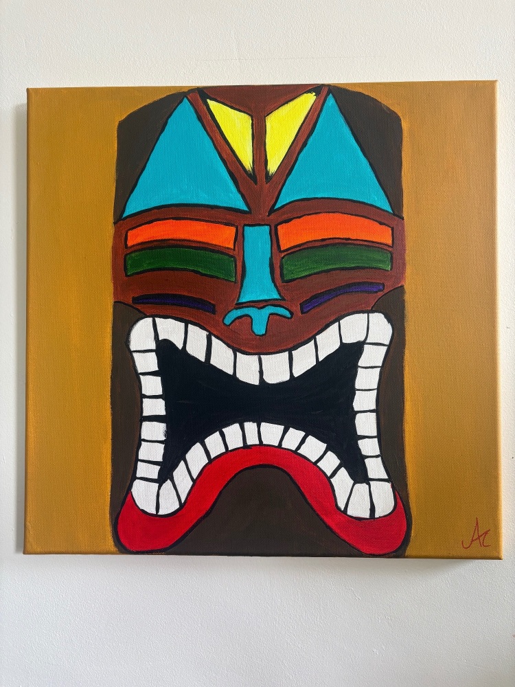 Kane -Tiki god acrylic painting