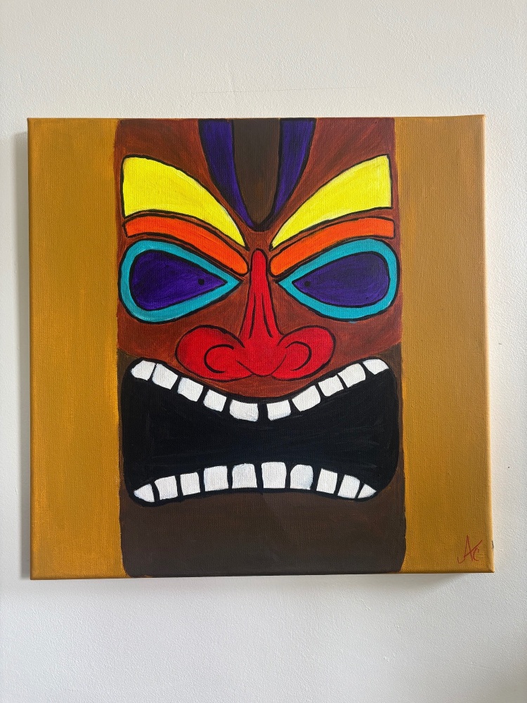 Ku - tiki god acrylic painting