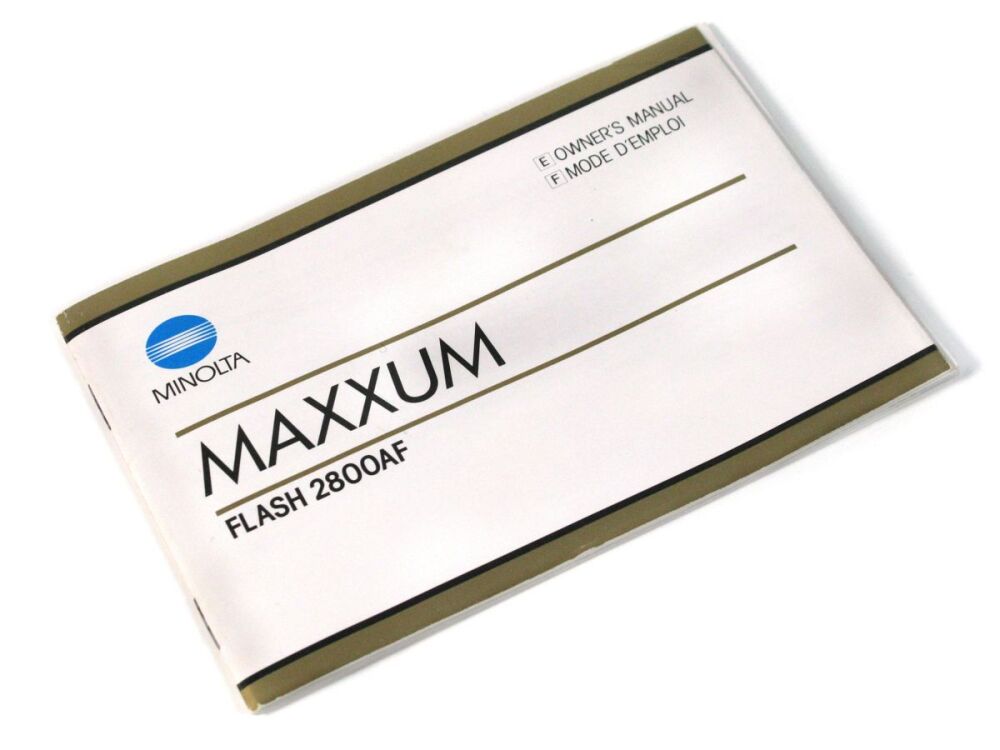Minolta Maxxum Flash 2800 AF Owner's Manual