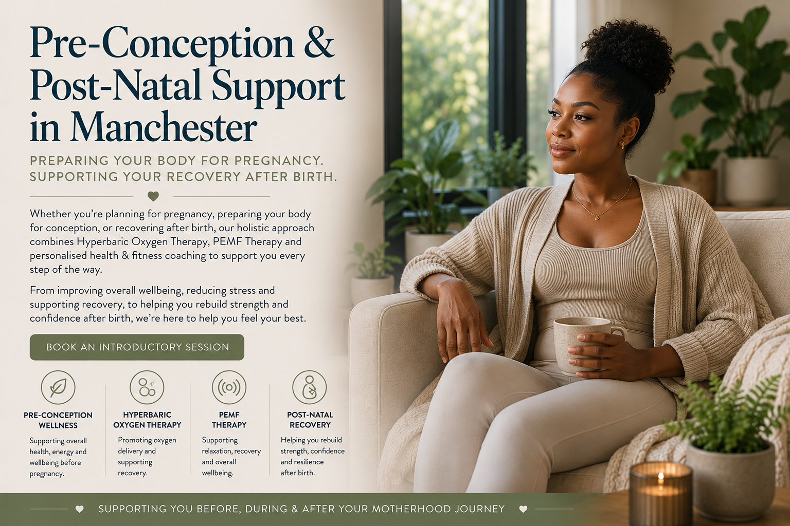 Women's fertility wellbeing and pre-conception health support at Hyperbaric House in Sale, Trafford, Manchester.