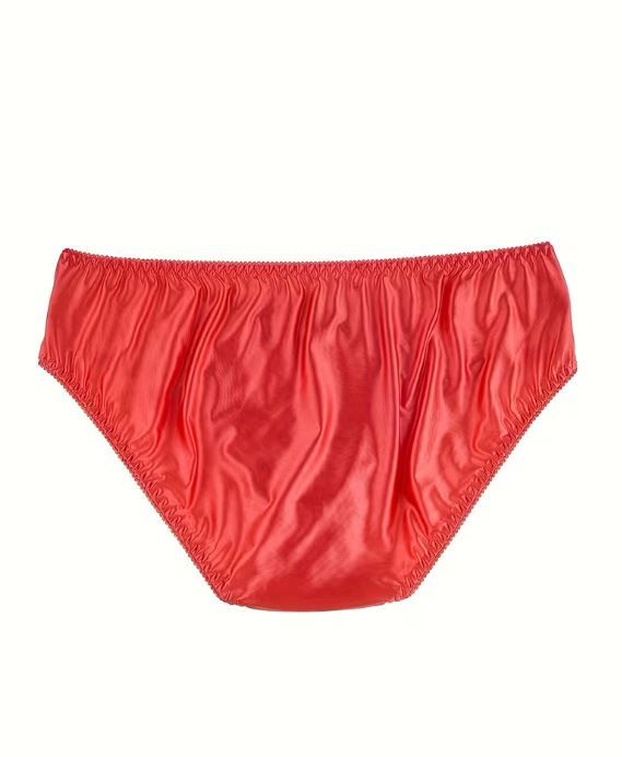 silky Men's luxury feel satin panties RED with lace detail size Medium / 10