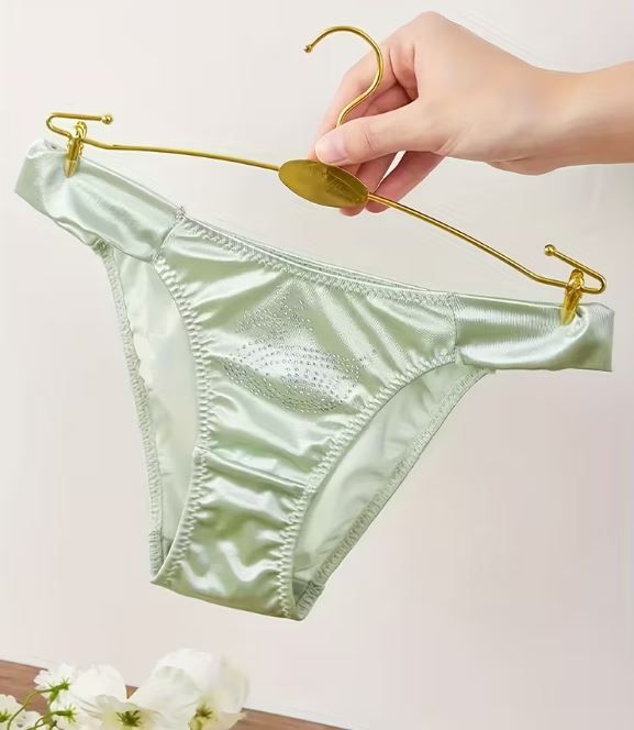 Silky feel mint green satin panties tanga full bum coverage size UK 10 / (M)